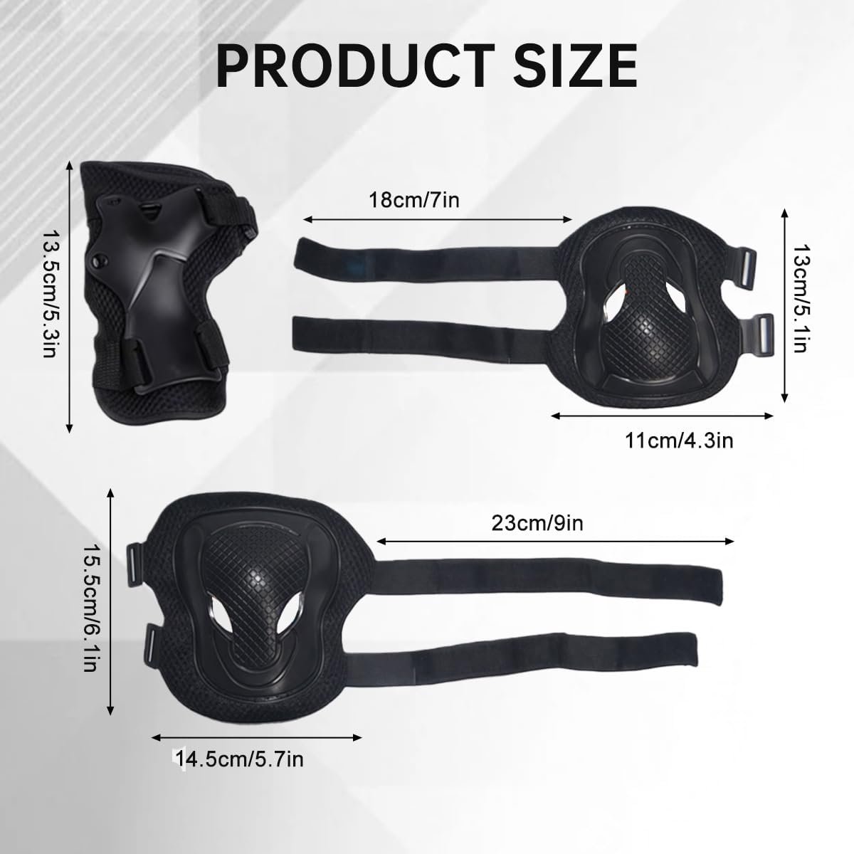 6 Pcs Adult Knee Elbow Wrist Protective Gear Set for Women/Men - Pads and Guards for Scooter, Skateboard, Bicycle, Inline Skating - Image 2