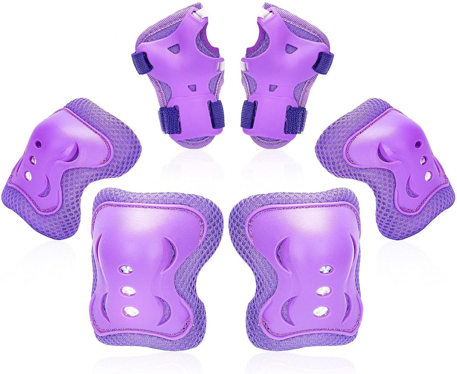 Youth/Kids Knee Pads Elbow Pads Wrist Guards Set for 3-15 Years Kids Protective Gear Set for Roller Skates Cycling Skateboard Inline Skating Scooter Riding and Other Outdoor Sports
