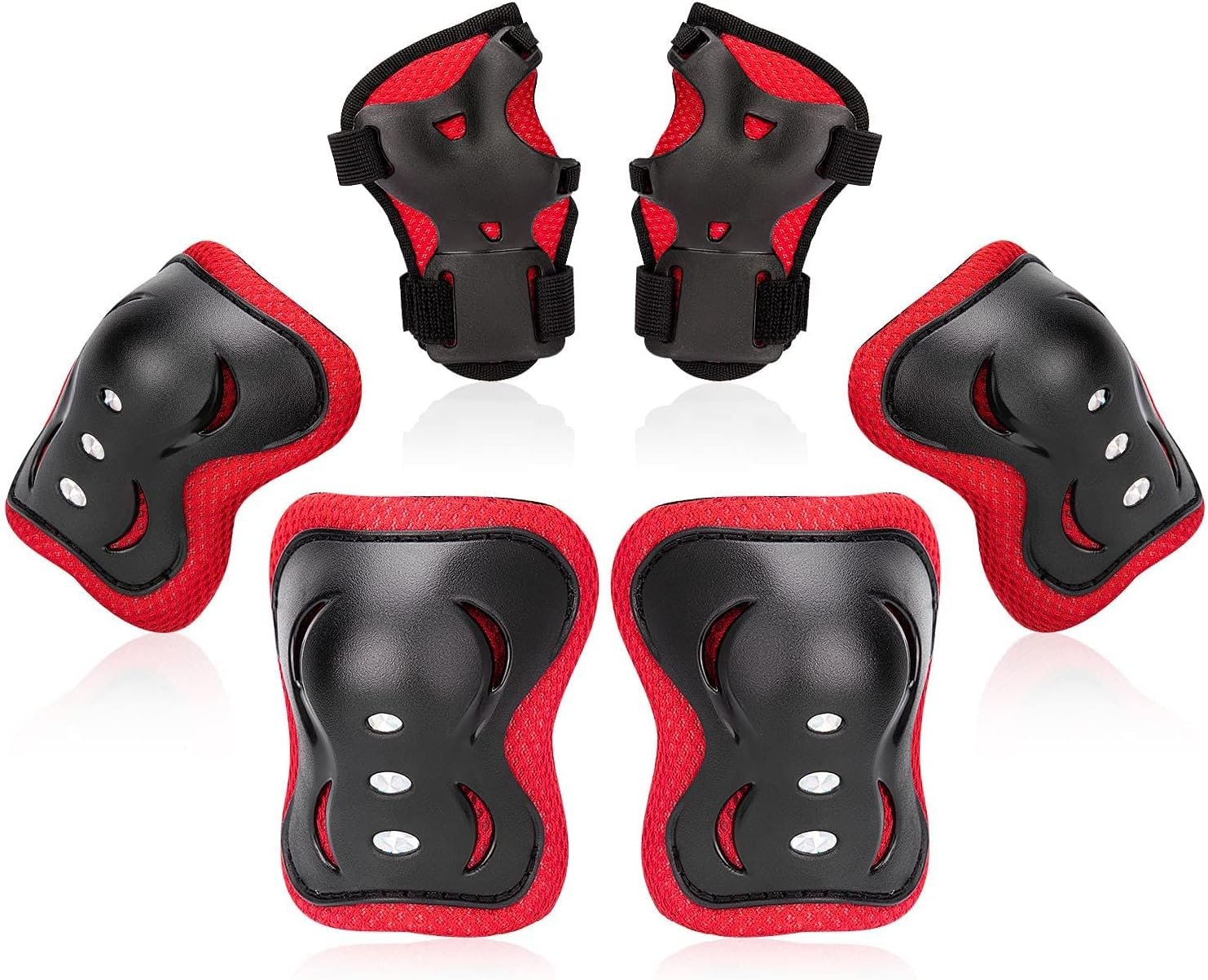 Youth/Kids Knee Pads Elbow Pads Wrist Guards Set for 3-15 Years Kids Protective Gear Set for Roller Skates Cycling Skateboard Inline Skating Scooter Riding and Other Outdoor Sports
