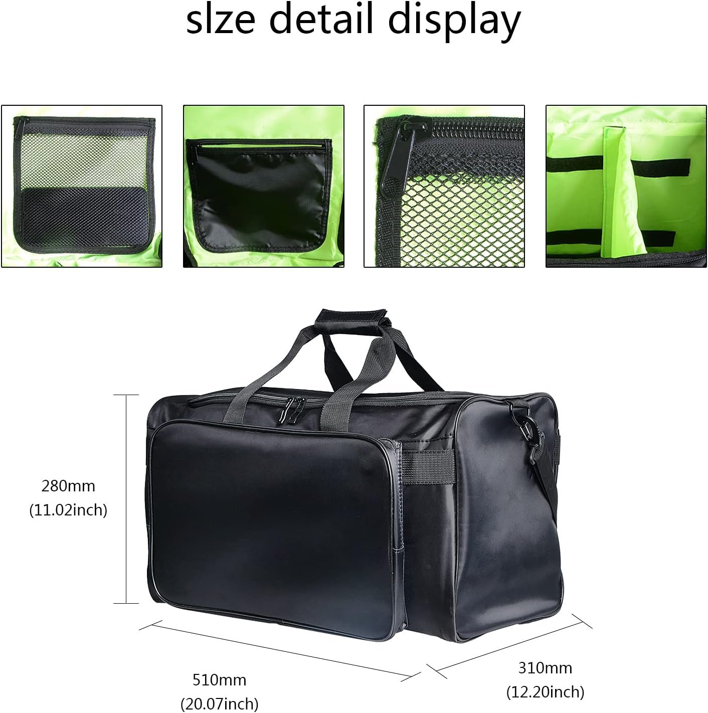 Sneaker Bag, Duffel Bag, Gym Training Bag, Travel Bag for Men Adjustable Dividers with Durable Shoulder Strap, Black, Carry-on 20 inch, 30l Large Large Capacity Sneaker Bag With Adjustable - Image 2
