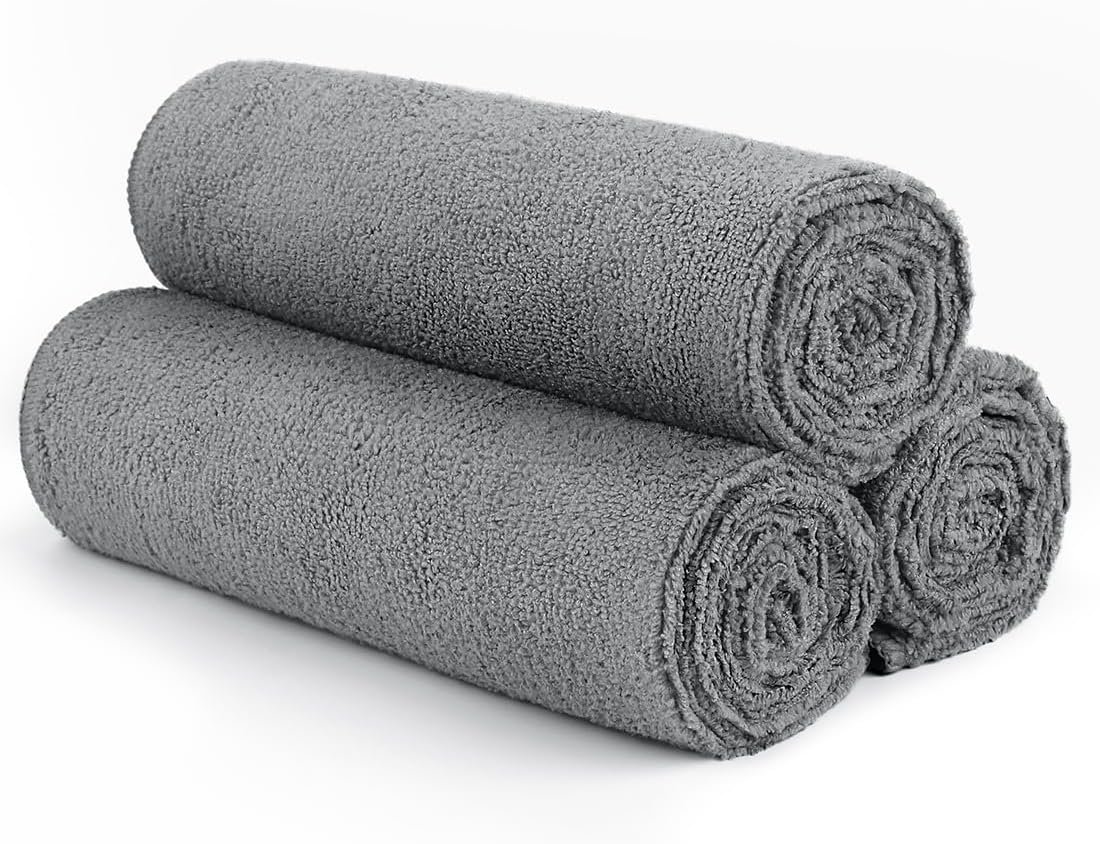 Gym Towels, Highly Absorbent Sweat Towels, Soft and Quick Drying Gym Towel for Daily Use, Multi-Purpose Towel for Sport, Salon, Spa, Hotel, 16 x 27 Inch, Grey, 3 Pack
