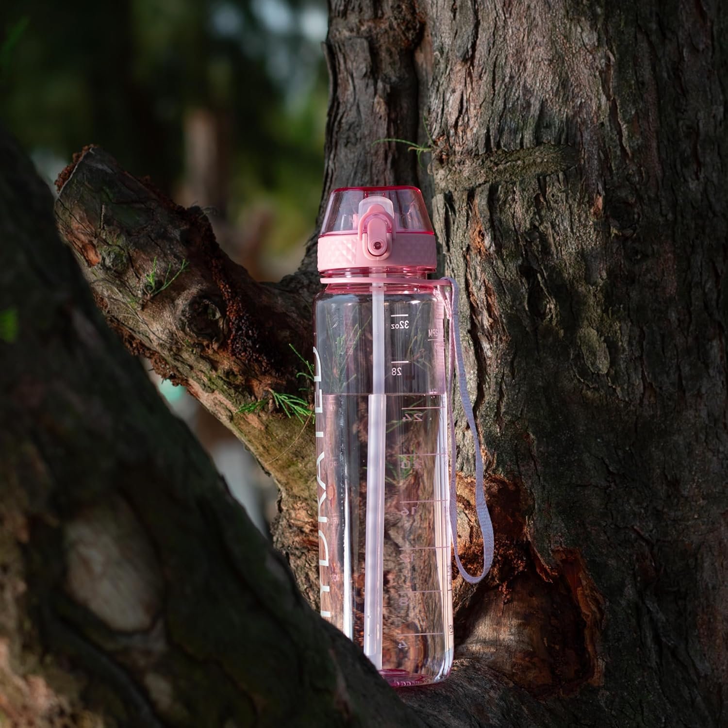 Clear Water Bottle With Straw 32oz Sports Water Bottles Motivational with Time Marker BPA Free Clear Plastic Water Bottle Wide Mouth for Gym Travel Home School Office - Image 2