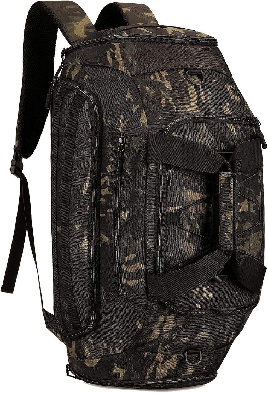 Sports Duffel Bag for Men Women Tactical Duffle Backpack Gym Bag with Shoe Compartment Travel Backpack Luggage 45L